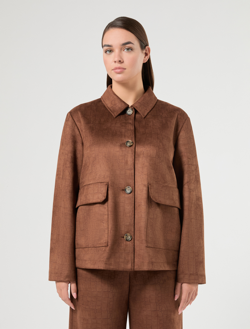 Suede jersey jacket - TOBACCO - Marina Rinaldi - 3