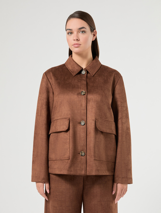 Suede jersey jacket - TOBACCO - Marina Rinaldi - 3