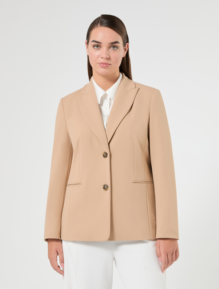 Scuba crepe jersey blazer - CAMEL - Marina Rinaldi - 3
