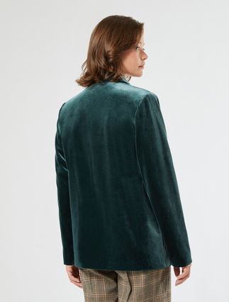 Blazer aus Samt - DOUNKEL-GRUEN - Marina Rinaldi - 4