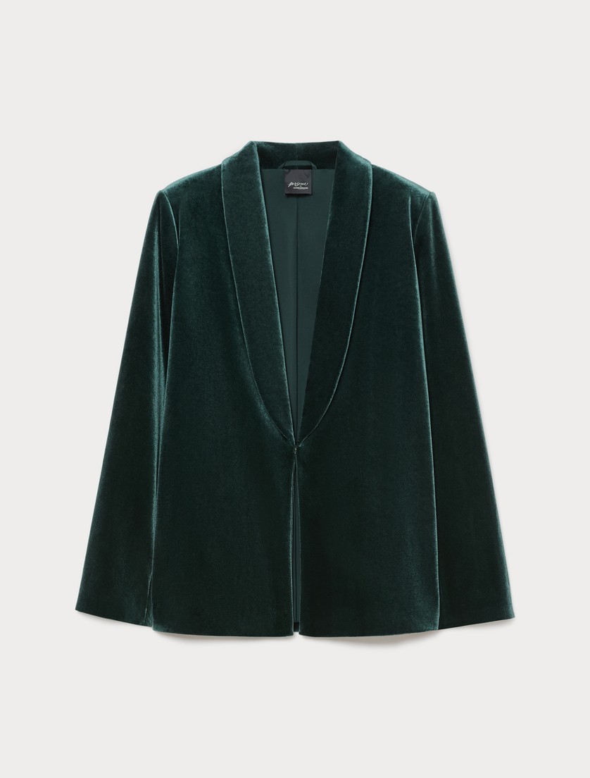 Blazer aus Samt - DOUNKEL-GRUEN - Marina Rinaldi