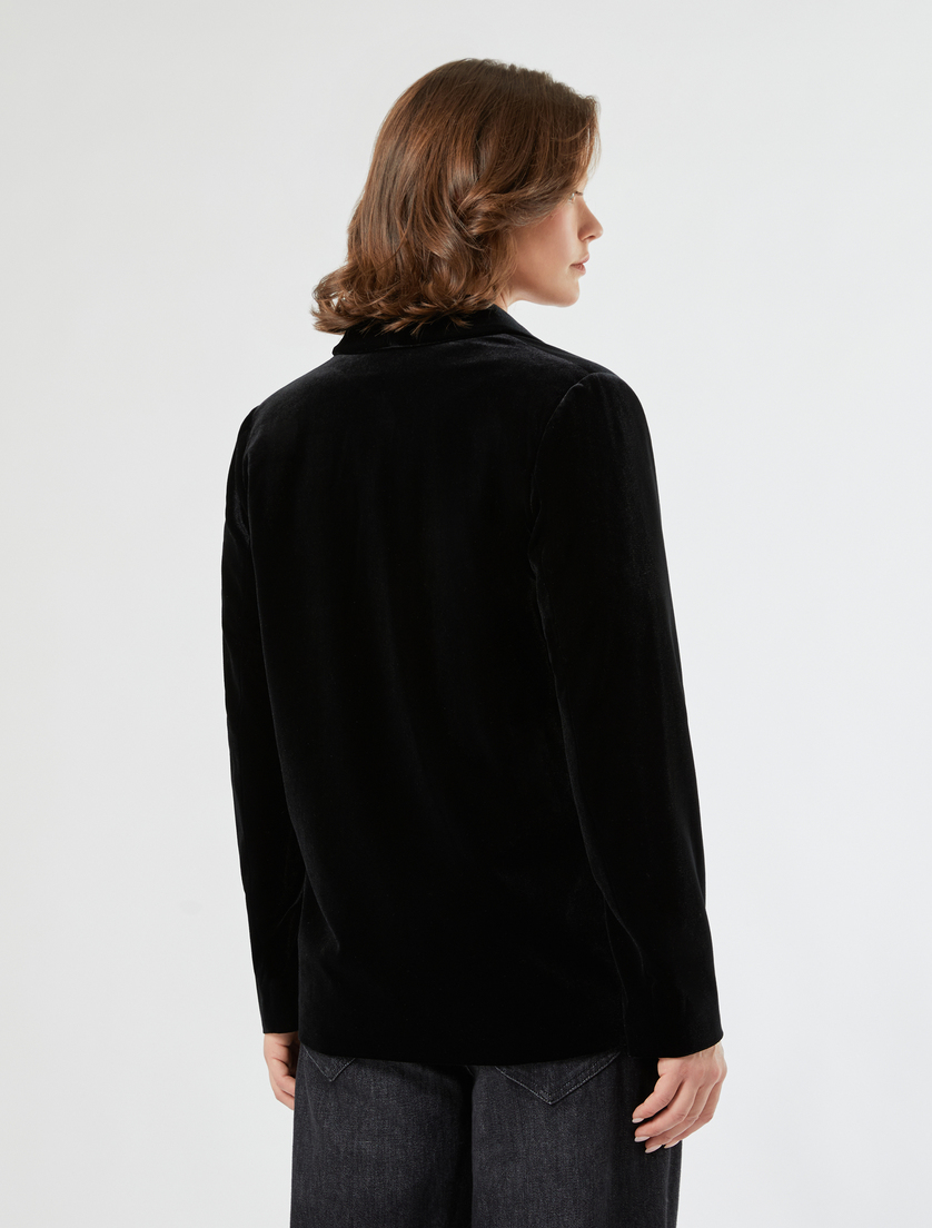 Velvet blazer - BLACK - Marina Rinaldi - 4