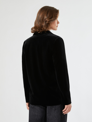 Velvet blazer - BLACK - Marina Rinaldi - 4