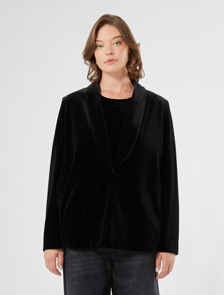 Velvet blazer - BLACK