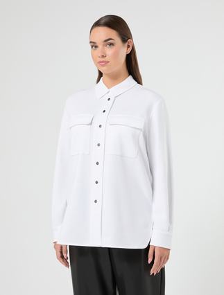 Fleece overshirt-style tunic - WHITE - Marina Rinaldi - 3