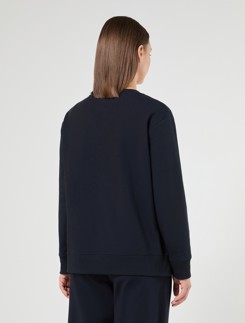 Stretch cotton sweatshirt - MIDNIGHTBLUE - Marina Rinaldi - 4