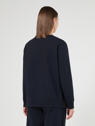 Stretch cotton sweatshirt - MIDNIGHTBLUE - Marina Rinaldi - 4