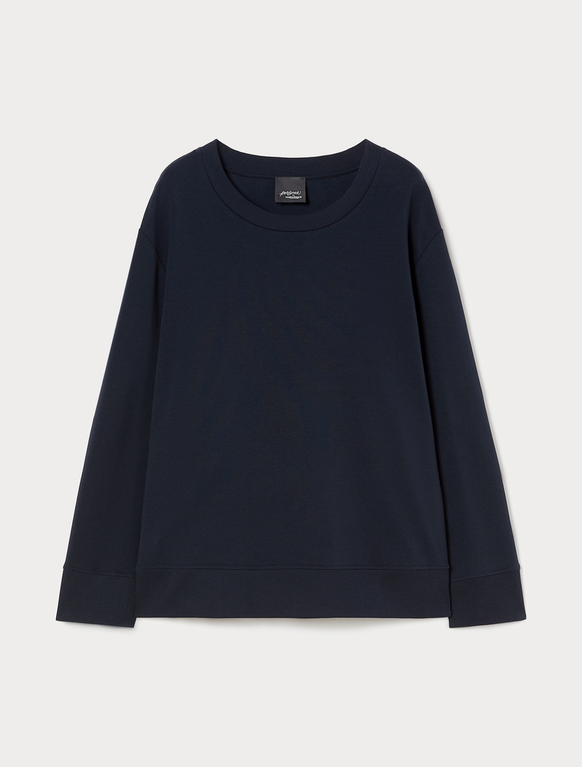 Stretch cotton sweatshirt - MIDNIGHTBLUE - Marina Rinaldi