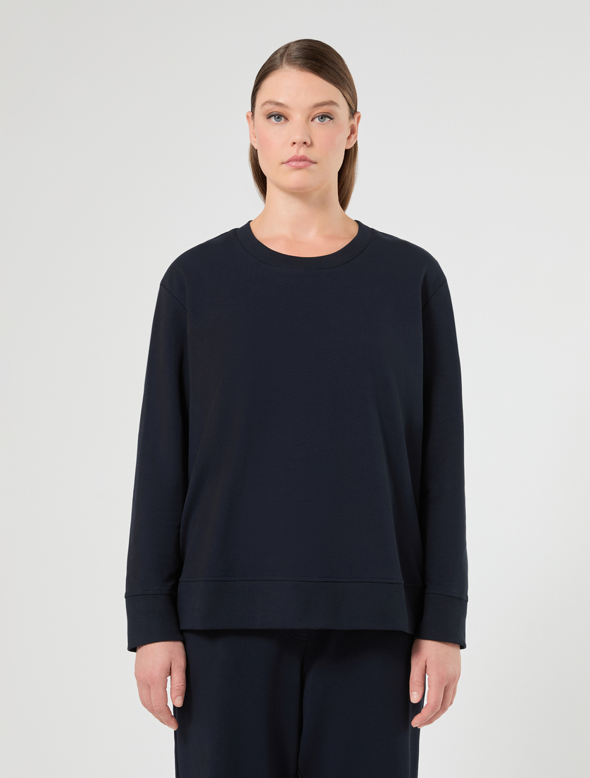 Stretch cotton sweatshirt - MIDNIGHTBLUE - Marina Rinaldi - 3