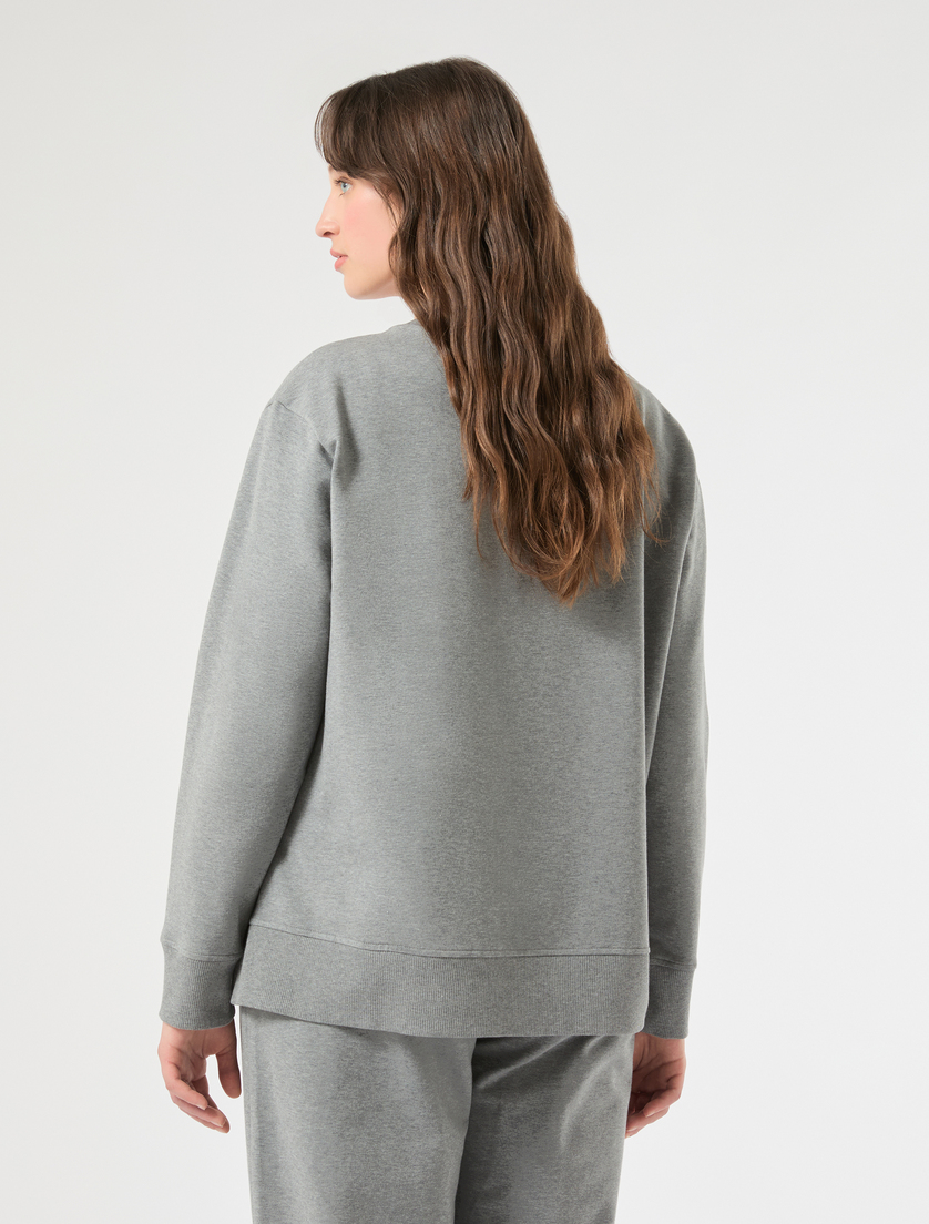 Stretch cotton sweatshirt - MEDIUM GREY - Marina Rinaldi - 4