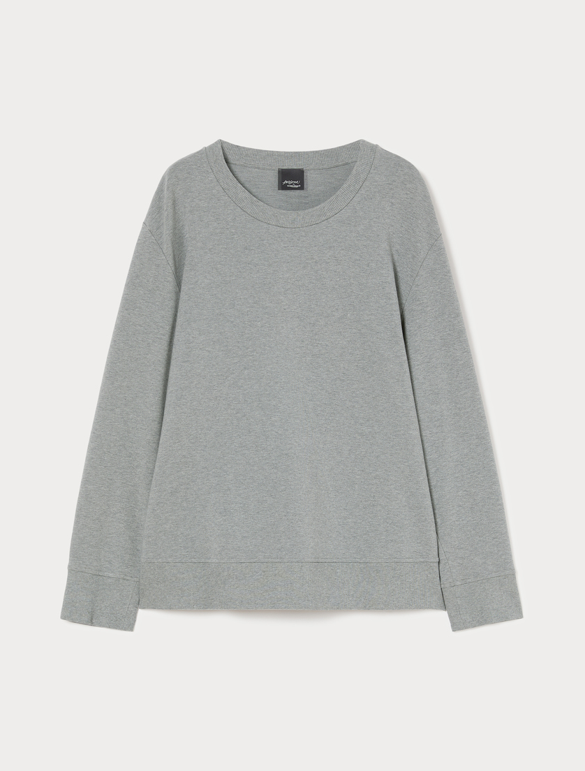 Stretch cotton sweatshirt - MEDIUM GREY - Marina Rinaldi