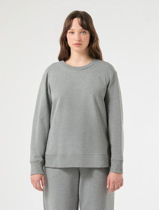 Stretch cotton sweatshirt - MEDIUM GREY - Marina Rinaldi - 3