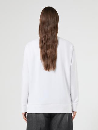 Stretch cotton sweatshirt - WHITE - Marina Rinaldi - 4