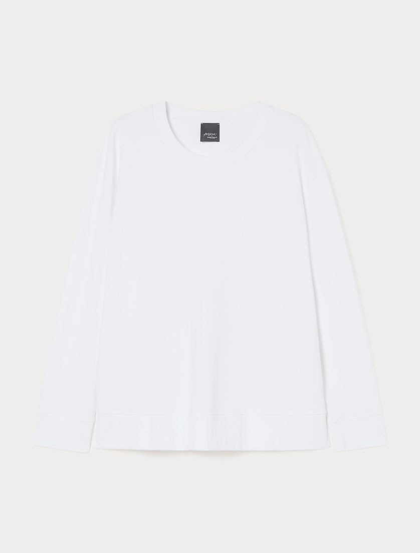 Stretch cotton sweatshirt - WHITE - Marina Rinaldi