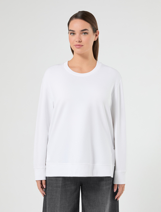 Stretch cotton sweatshirt - WHITE