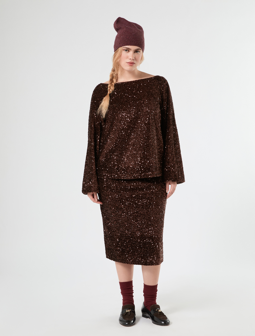 Bestickte Bluse aus Chenille - Marina Rinaldi