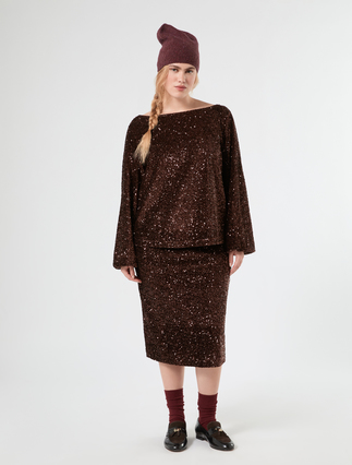 Bestickte Bluse aus Chenille - Marina Rinaldi