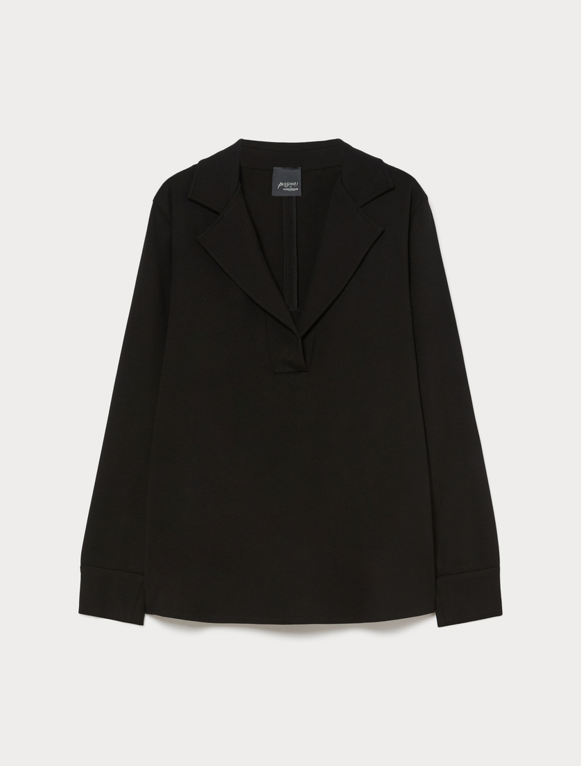 Jersey polo shirt - BLACK - Marina Rinaldi
