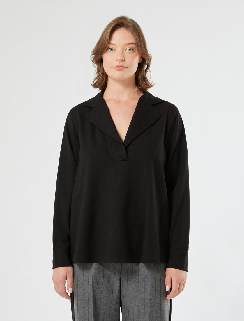 Jersey polo shirt - BLACK - Marina Rinaldi - 3
