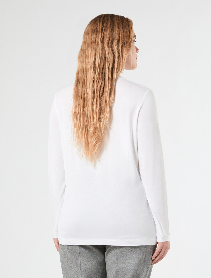 T-shirt a lupetto in jersey - BIANCO - Marina Rinaldi - 4