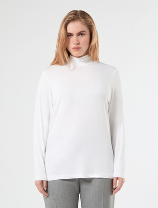 T-shirt a lupetto in jersey - BIANCO - Marina Rinaldi - 3