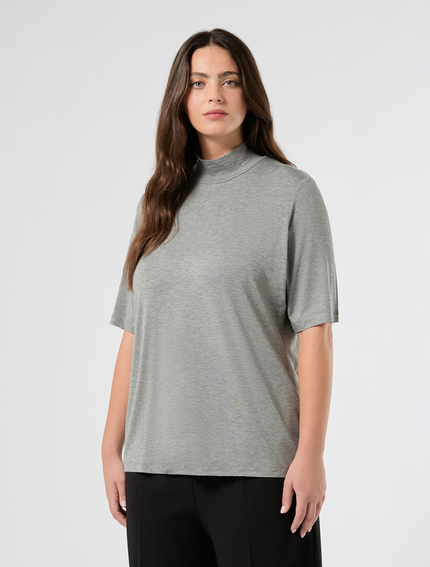 Cotton jersey T-shirt - MEDIUM GREY - Marina Rinaldi - 3