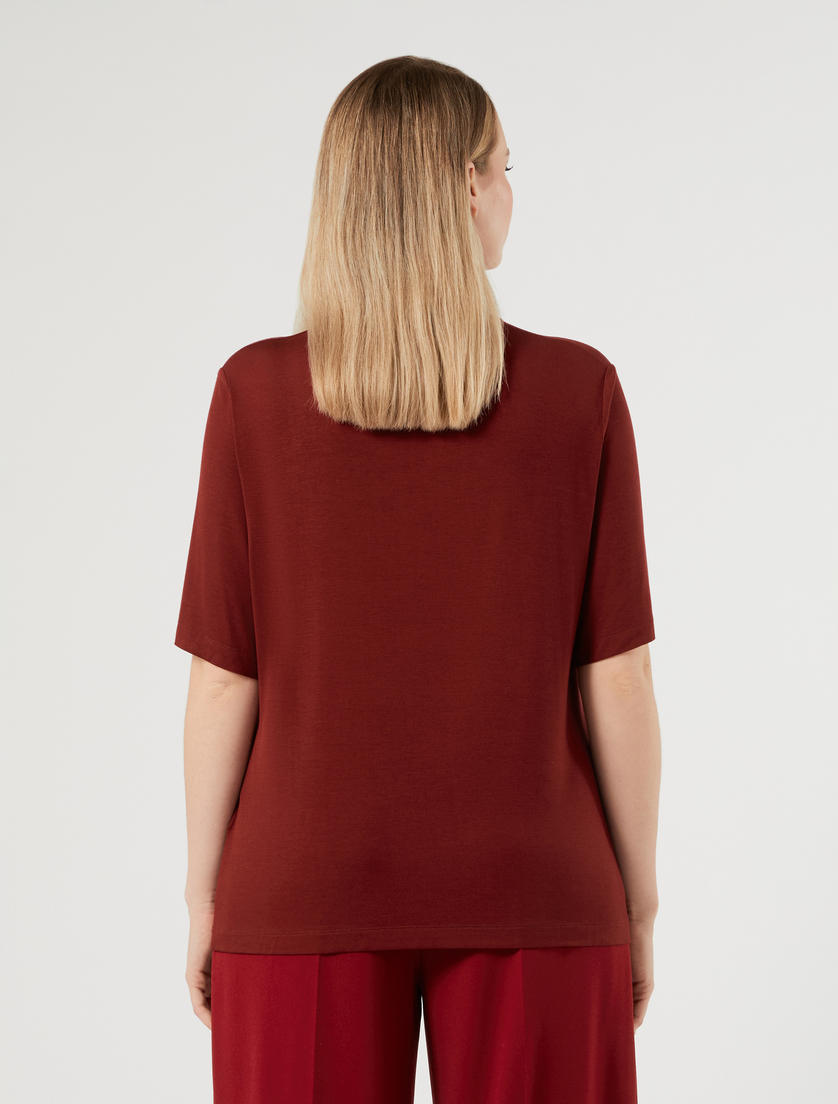 Cotton jersey T-shirt - BORDEAUX - Marina Rinaldi - 4