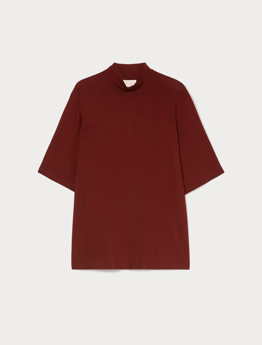 Cotton jersey T-shirt - BORDEAUX - Marina Rinaldi