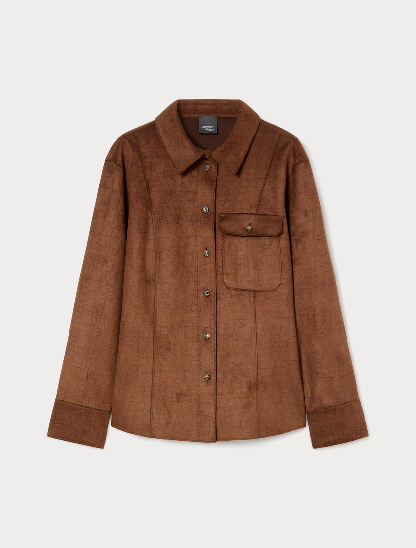Sueded jersey shirt - TOBACCO - Marina Rinaldi