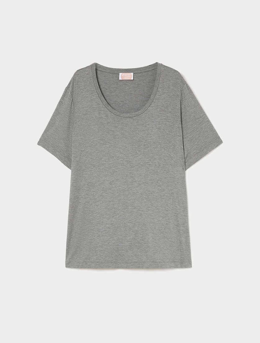 T-Shirt aus Baumwolljersey - MITTELGRAU - Marina Rinaldi