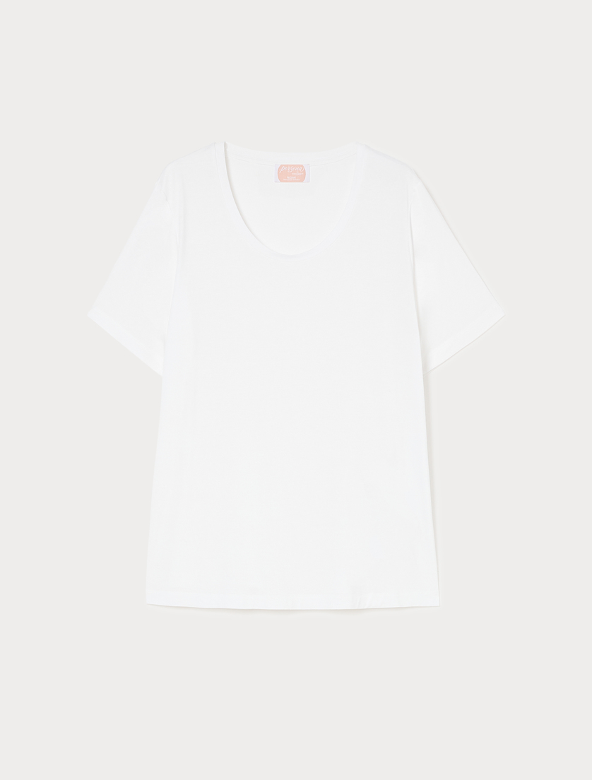 Cotton jersey T-shirt - WHITE - Marina Rinaldi