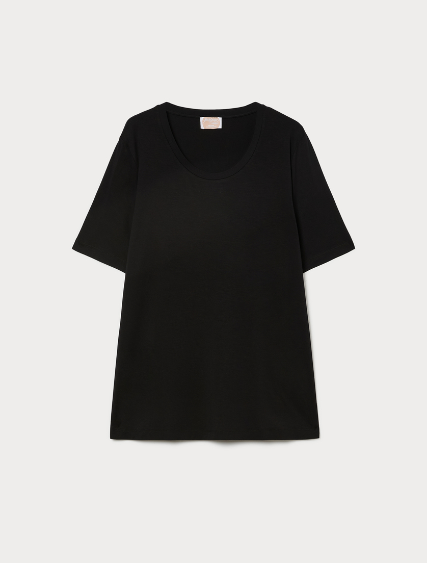 T-Shirt aus Baumwolljersey - SCHWARZ - Marina Rinaldi