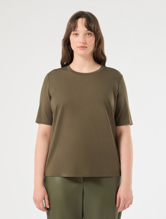 T-shirt in jersey - VERDE OLIVA