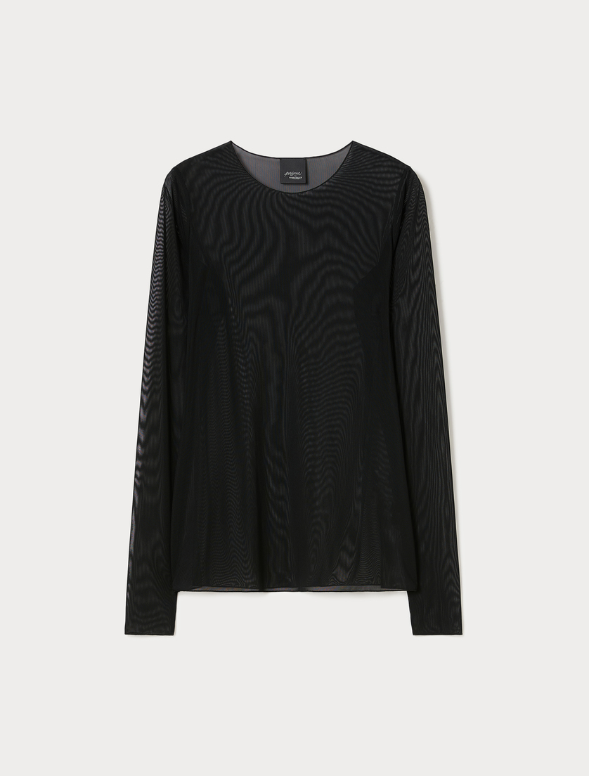 T-shirt in tulle - NERO - Marina Rinaldi