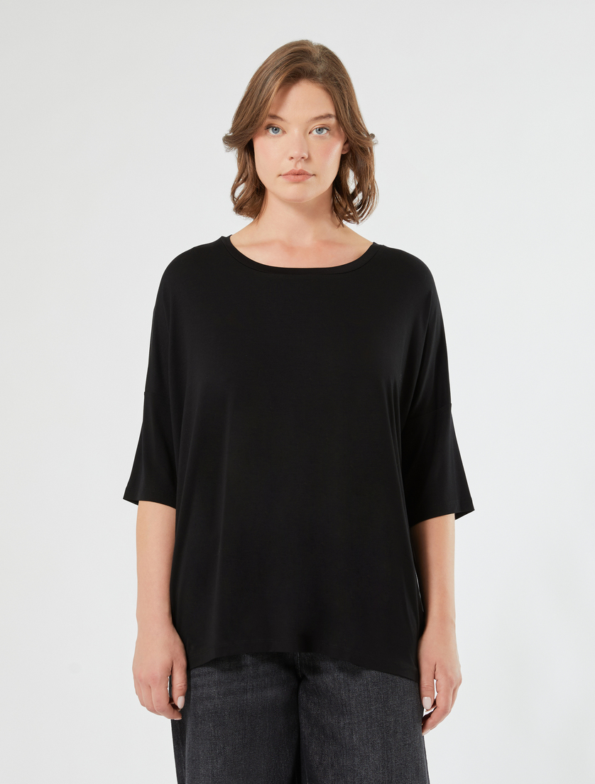 Jersey T-shirt - BLACK - Marina Rinaldi - 3
