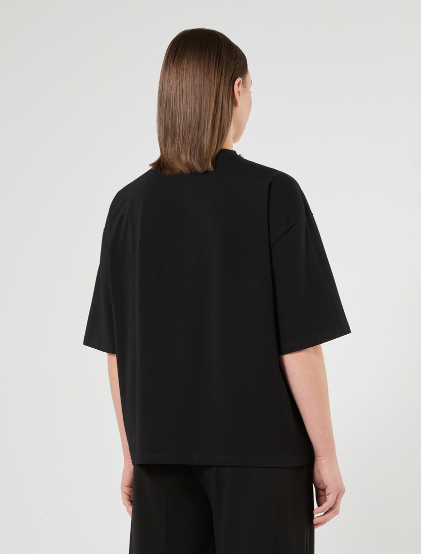 T-shirt in jersey di cotone stretch - NERO - Marina Rinaldi - 4
