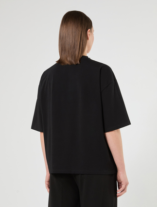 T-shirt in jersey di cotone stretch - NERO - Marina Rinaldi - 4
