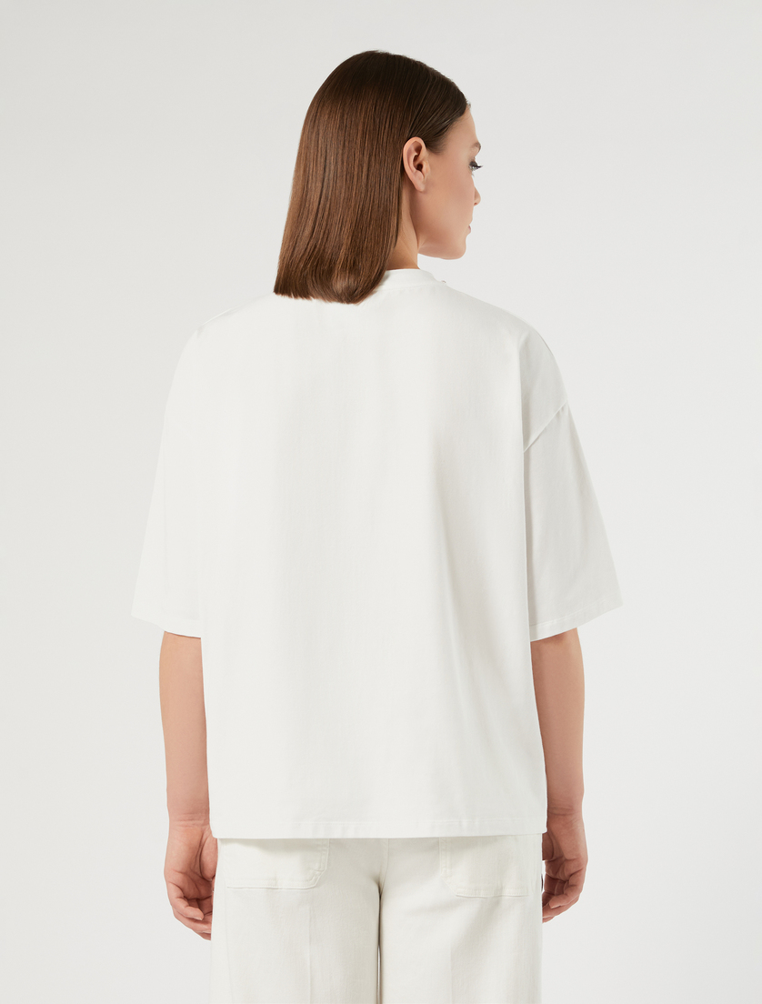 Stretch cotton jersey T-shirt - WHITE - Marina Rinaldi - 4