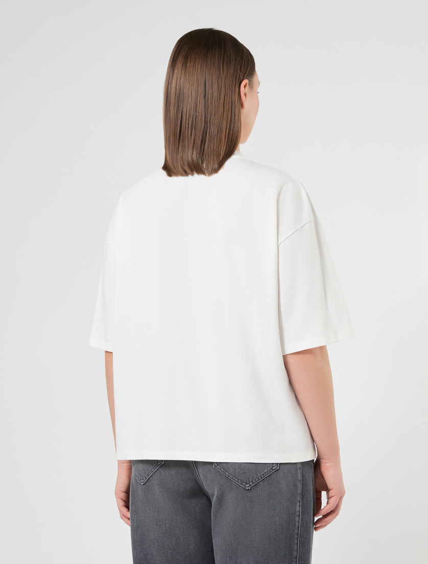 Stretch cotton jersey T-shirt - WHITE - Marina Rinaldi - 4