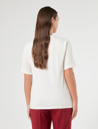 T-shirt in jersey di cotone stretch - BIANCO - Marina Rinaldi - 4