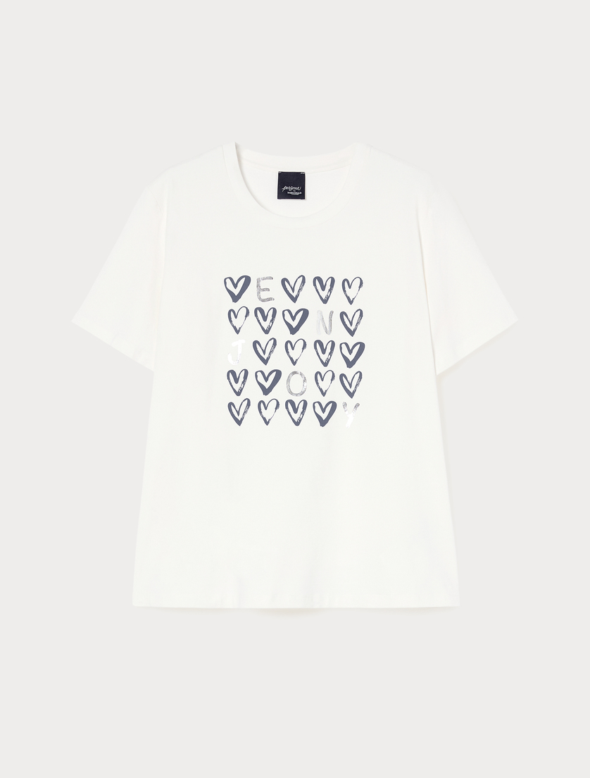 Stretch cotton jersey T-shirt - OPTICAL WHITE - Marina Rinaldi