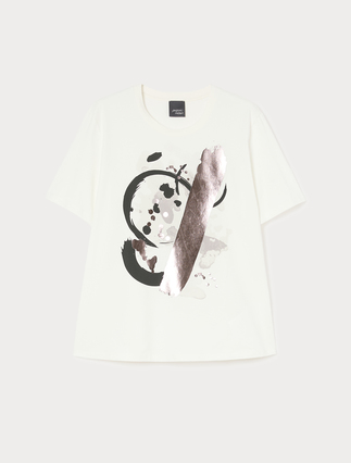 T-shirt in jersey di cotone stretch - Marina Rinaldi