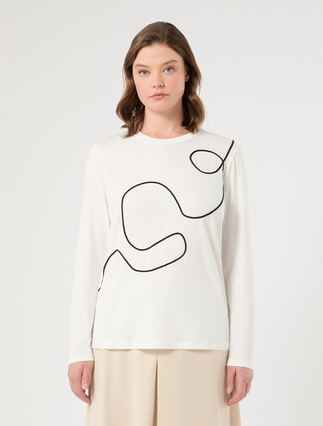 T-shirt in jersey - BIANCO - Marina Rinaldi - 3