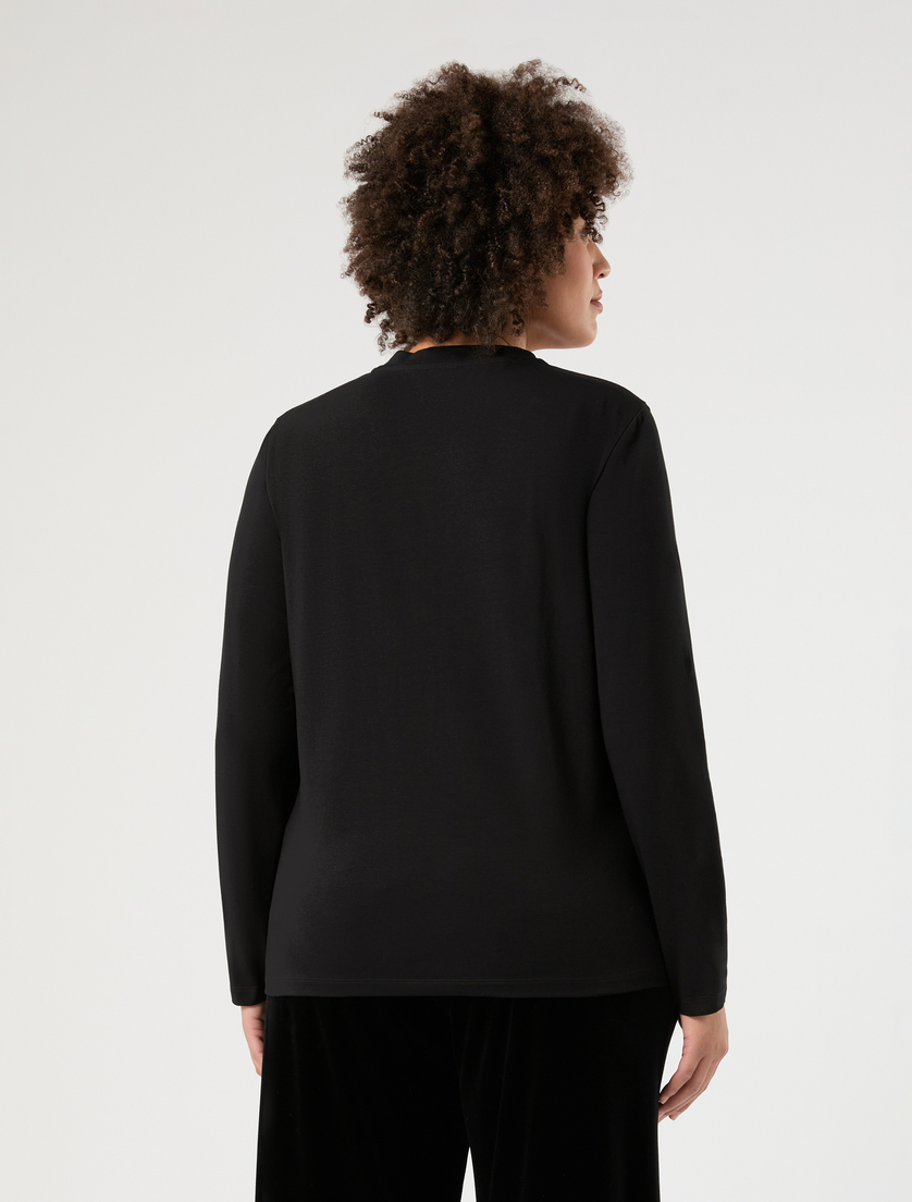 Jersey T-shirt - BLACK - Marina Rinaldi - 4