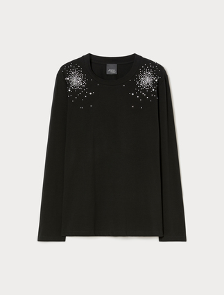 Jersey T-shirt - BLACK - Marina Rinaldi - 1