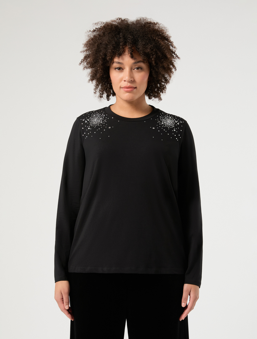 Jersey T-shirt - BLACK - Marina Rinaldi - 3