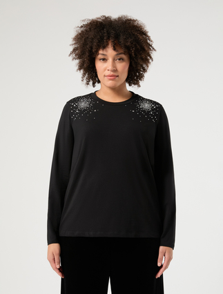 T-shirt in jersey - NERO