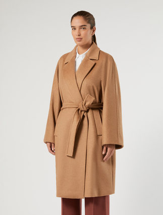 Camel broadcloth coat - CAMEL - Marina Rinaldi - 3