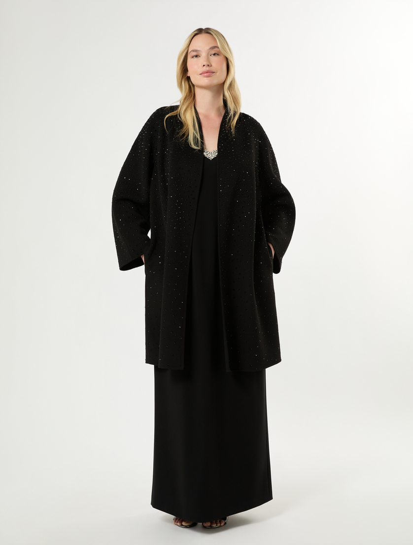 Double wool and cashmere coat - BLACK - Marina Rinaldi - 2