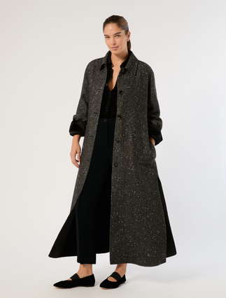 Reversible double cloth coat - BLACK WHITE - Marina Rinaldi - 2